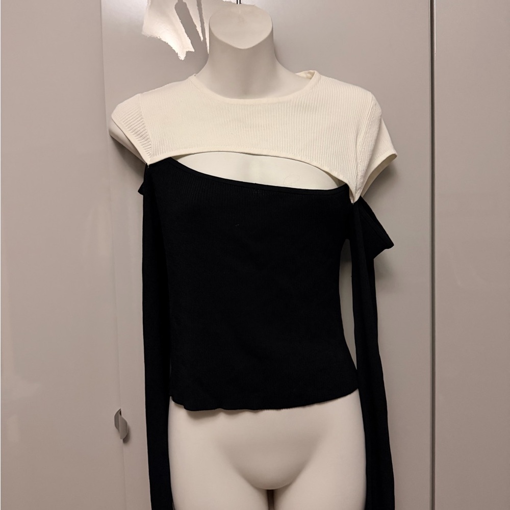 Zara Black and White Top